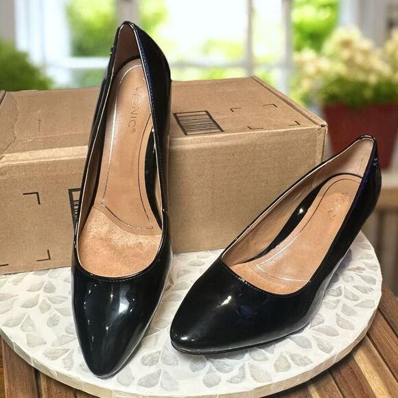 Vionic Madison Mia Orthotic Support Patent Leather Heel Pumps Size 8.5 Block Hee - Picture 5 of 9